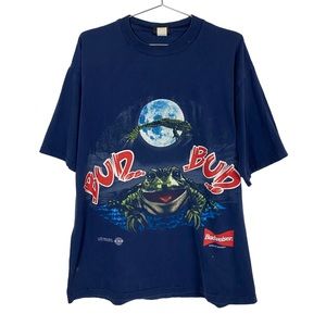 Men's 1995 Vintage Change's Budweiser Beer Frogs Moonlight Graphic Tee
